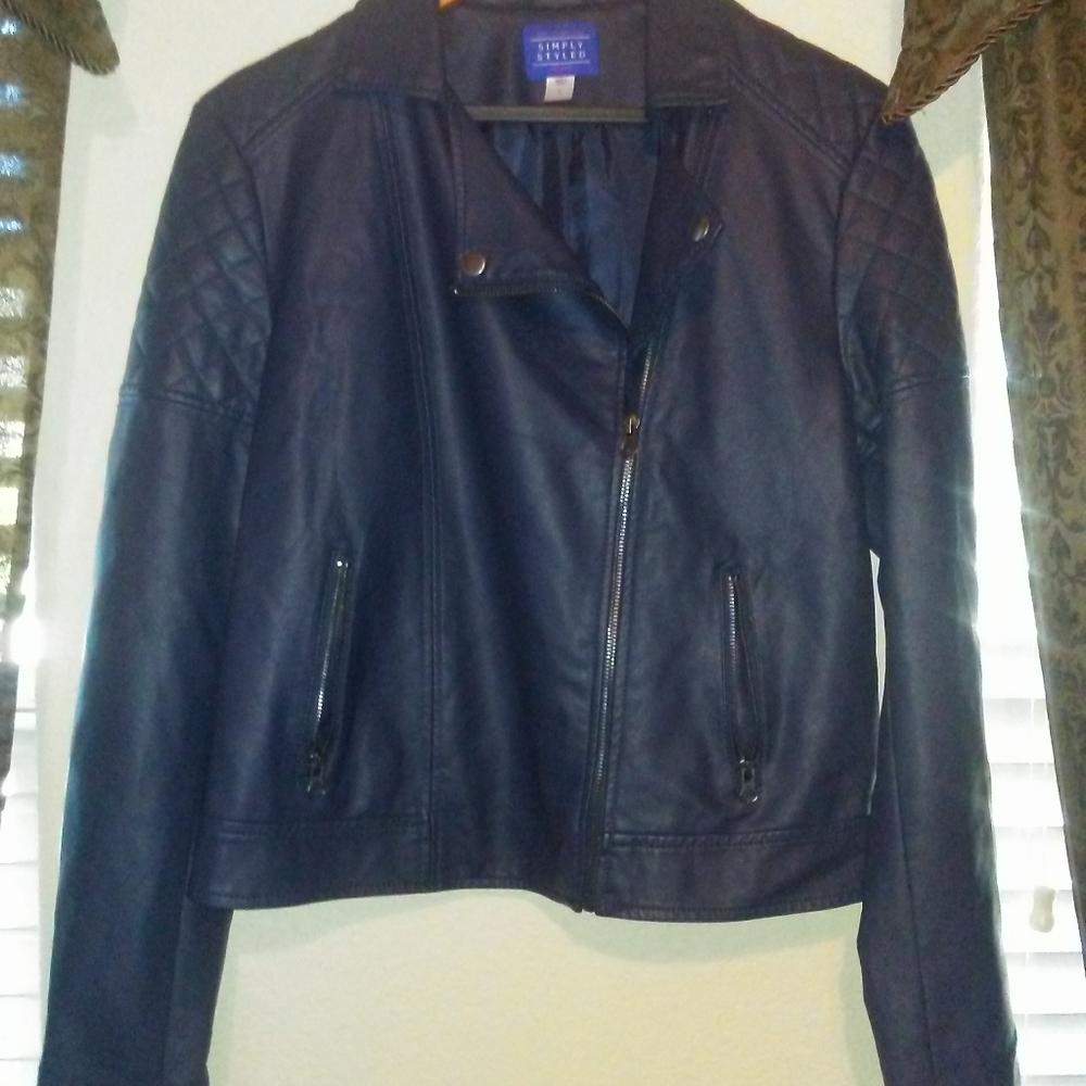 Bomber Navy Blue Moto Jacket